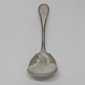 Antique Rogers Brothers Fancy Silver Plate Sugar Or Berry Spoon Beaded Edge